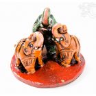 Színes kerámia füstölő égető, elefántokkal