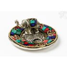 Alumínium füstölő égető, kerek - elefánt, színes