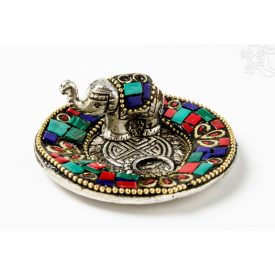 Alumínium füstölő égető, kerek - elefánt, színes