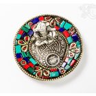 Alumínium füstölő égető, kerek - Ganesha, színes