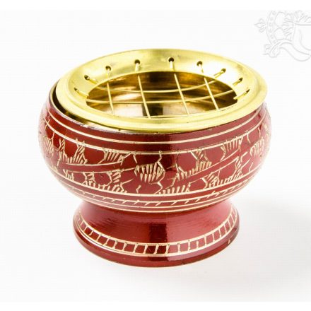 Réz, vésett gyantaégető - piros - 6 cm