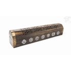 Fa, zárható, fekvő füstölő égető 7 csakra