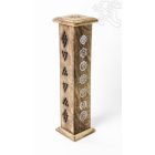 Fa torony alakú füstölő égető - 7 csakra díszítéssel