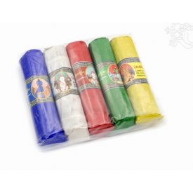   5 tibeti isten füstölő egyben, imazászló színekben, mártott papírban
