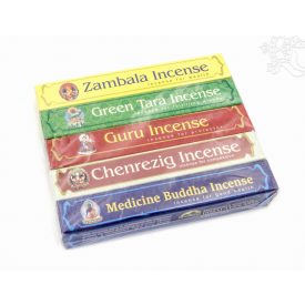   5 tibeti isten füstölő egyben, imazászló színekben, kiváló minőség