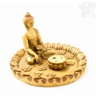 Rezin füstölő égető, csont színű Shakyamuni Buddha