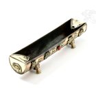 Nyitott füstölő égető a tibeti 8 szerencsejellel, mantrával, Mahakálával, réz színű