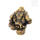 Szerencsepénzen ülő béka rezin szobor - 3,5 cm