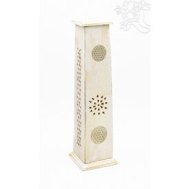   Fa torony alakú füstölő égető - Életvirág díszítéssel