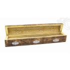 Fa, zárható, fekvő füstölő égető lótusz