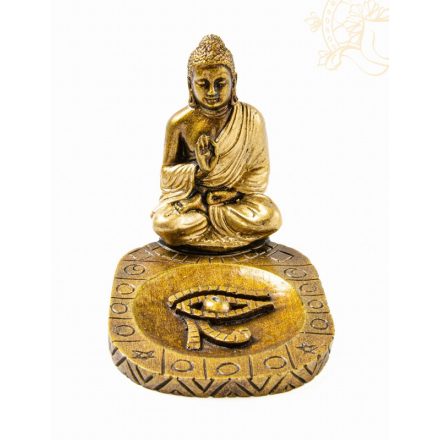 Áldó Buddha vésett tál füstölő égető