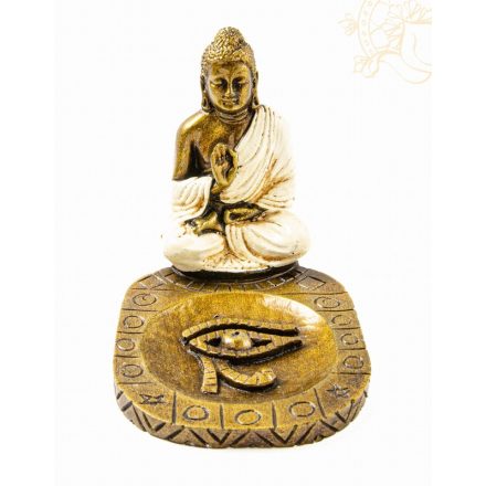 Áldó Buddha vésett tál füstölő égető