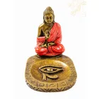 Áldó Buddha vésett tál füstölő égető