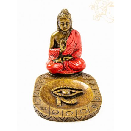 Áldó Buddha vésett tál füstölő égető