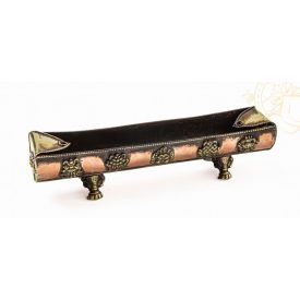   Nyitott füstölő égető a tibeti 8 szerencsejellel, Mahakálával, réz színű