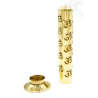 Torony alakú réz füstölő égető OM-mal - 25,5 cm