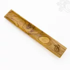 Teak fa füstölő égető OM motívummal – 30 cm