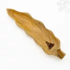 Teak fa levél alakú füstölő égető Buddha motívummal – 27 cm