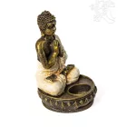 Imádkozó Buddha színes rezin mécsestartó – 17 cm
