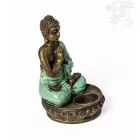 Imádkozó Buddha színes rezin mécsestartó – 17 cm