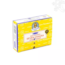   Satya Nag Champa 7 csakra visszaáramló (backflow) kúpfüstölő