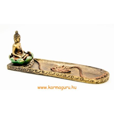 Shakyamuni Buddha lótuszban talpas füstölő égető