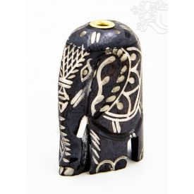 Elefánt alakú füstölő égető - fekete