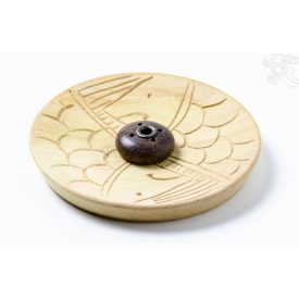 Kerek fa füstölő égető, halas faragással, nagy