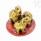 Három elefántos kerámia füstölő égető - 7 cm