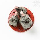 Három elefántos kerámia füstölő égető - 7 cm