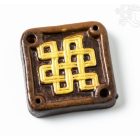 Színes agyag füstölő égető, sárga végtelen jellel