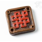 Színes agyag füstölő égető, piros végtelen jellel