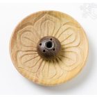 Kerek fa füstölő égető, lótusszal