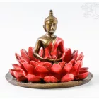 Amitabha Buddha lótuszban füstölő égető