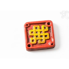 Színes agyag füstölő égető, sárga végtelen jellel