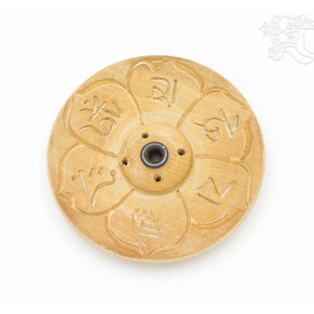 Fa füstölő égető Om Mani Padme Hum mantráva - világos színű