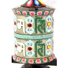 Színes asztali imamalom, mantrával és dorjeval