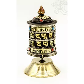 Fekete, több soros asztali imamalom kövekkel -10 cm