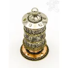 8 szerencsejeles, fémes (ezüst színű) nagy asztali imamalom