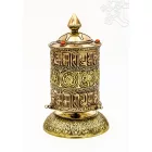 8 szerencsejeles, fémes nagy asztali imamalom kövekkel