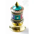 Türkiz, korall, lápisz berakásos, fémes asztali imamalom