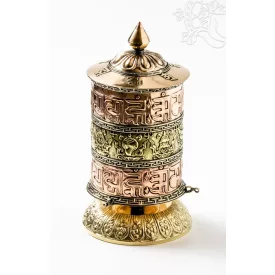 Három soros, fémes nagy asztali imamalom