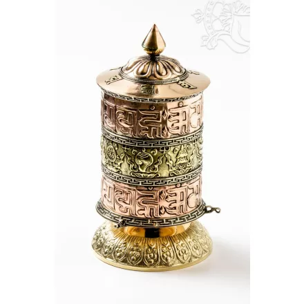 Három soros, fémes nagy asztali imamalom