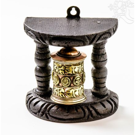 Három soros, kis fali imamalom tibeti 8 szerencsejellel - 10,5 cm