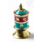 Kicsi köves asztali imamalom, tetején türkiz berakással