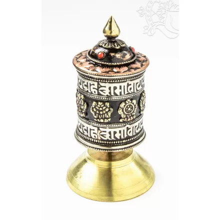 8 szerencsejeles, fémes asztali imamalom - 14 cm