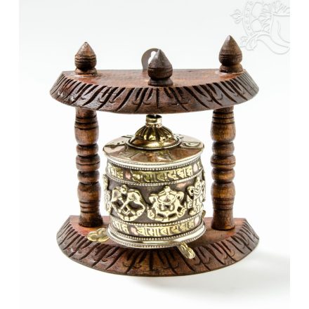 Három soros, fali imamalom tibeti 8 szerencsejellel - 13 cm