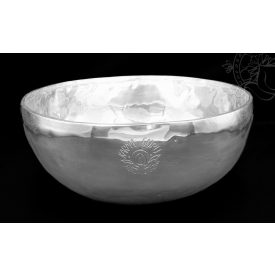   Karma Guru hangtál, ezüstözött, prémium, healing bowl – 2135 g