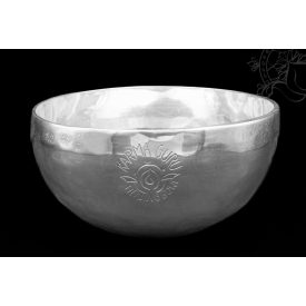   Karma Guru hangtál, ezüstözött, prémium, healing bowl – 996 g