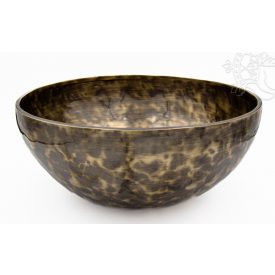 7 fémes, kézzel kalapált hangtál, antikolt - 2918 g